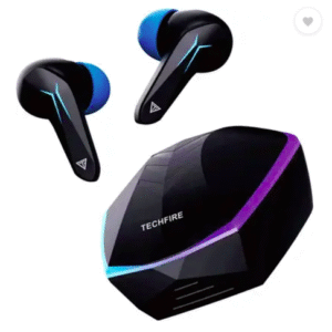 TECHFIRE Bullets 121 with Beast Mode(40ms Low Latency),RGB LEDs & 40 Hours Playback Bluetooth  (Black Sabre, True Wireless)